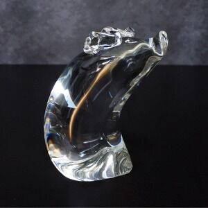 Vintage Signed Steuben Lloyd D. Atkins Art Glass Crystal Pig Figurine